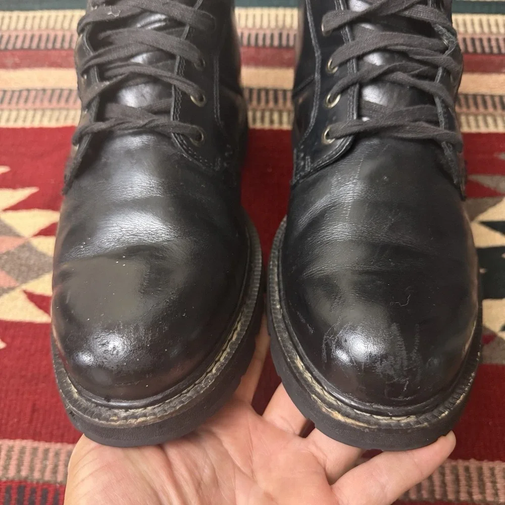 Timberland Britton Hill Waterproof Boots Sz 9.5 Black Leather Distressed Combat
